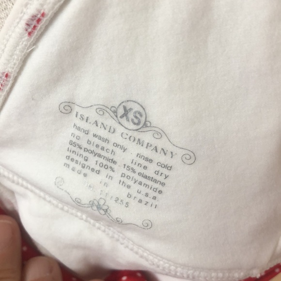 ISLAND COMPANY ONE PIECE BATHING SUIT SIZE XSMALL WHITE W/RED POLKA DOTS NEW - Picture 5 of 8